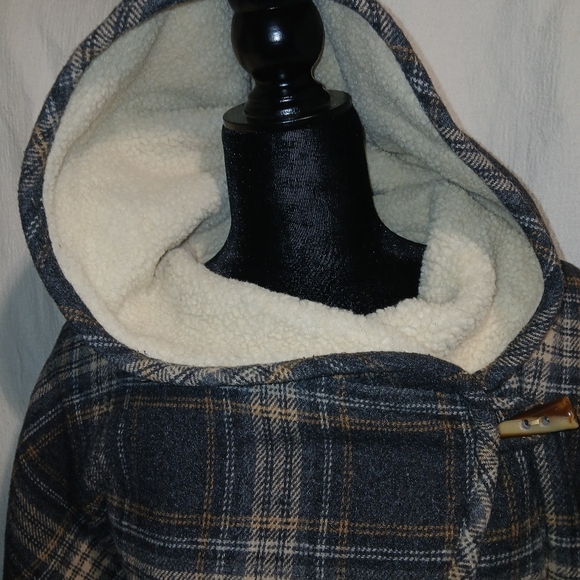 VTG Sundance Hooded/Sleeves Poncho Coat Wool Blend Toggle Buttons - Picture 2 of 12